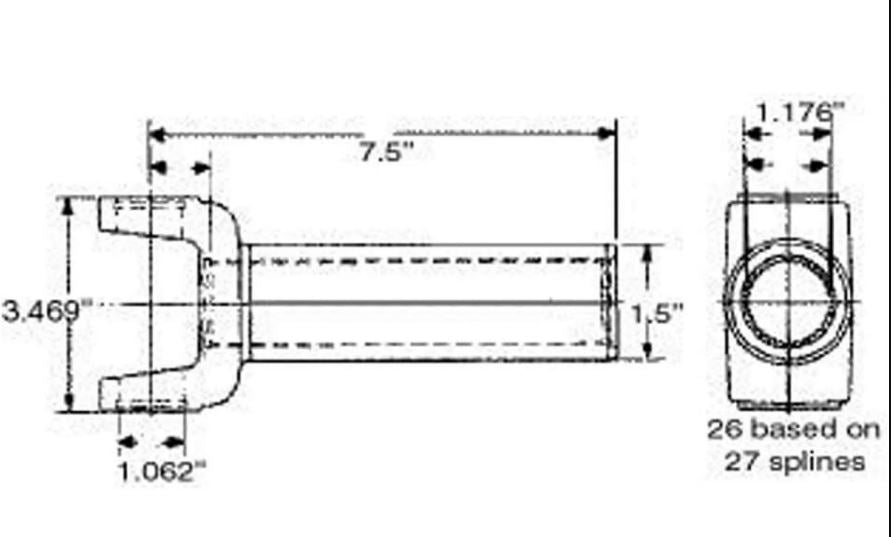2-3-6081LX Drive Shaft Transmission Slip Yoke | 1310 Series fits GM 350/700R4