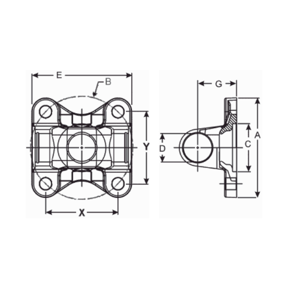 2-2-1369 Drive Shaft Flange Yoke | 1330 Series