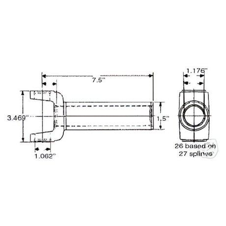 2-3-6081LX Drive Shaft Transmission Slip Yoke | 1310 Series