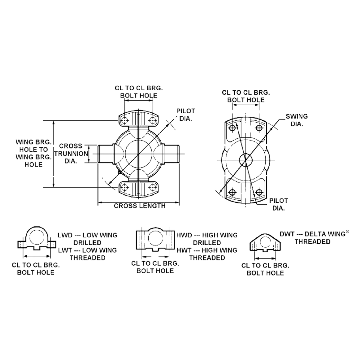 CP72N-HWD U-Joint | 72N Series with Bolts & Washers