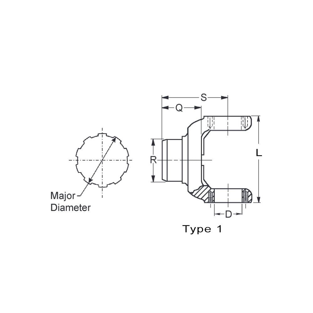 3-4-178-1X Differential End Yoke - Splined Bore | 1350 Series