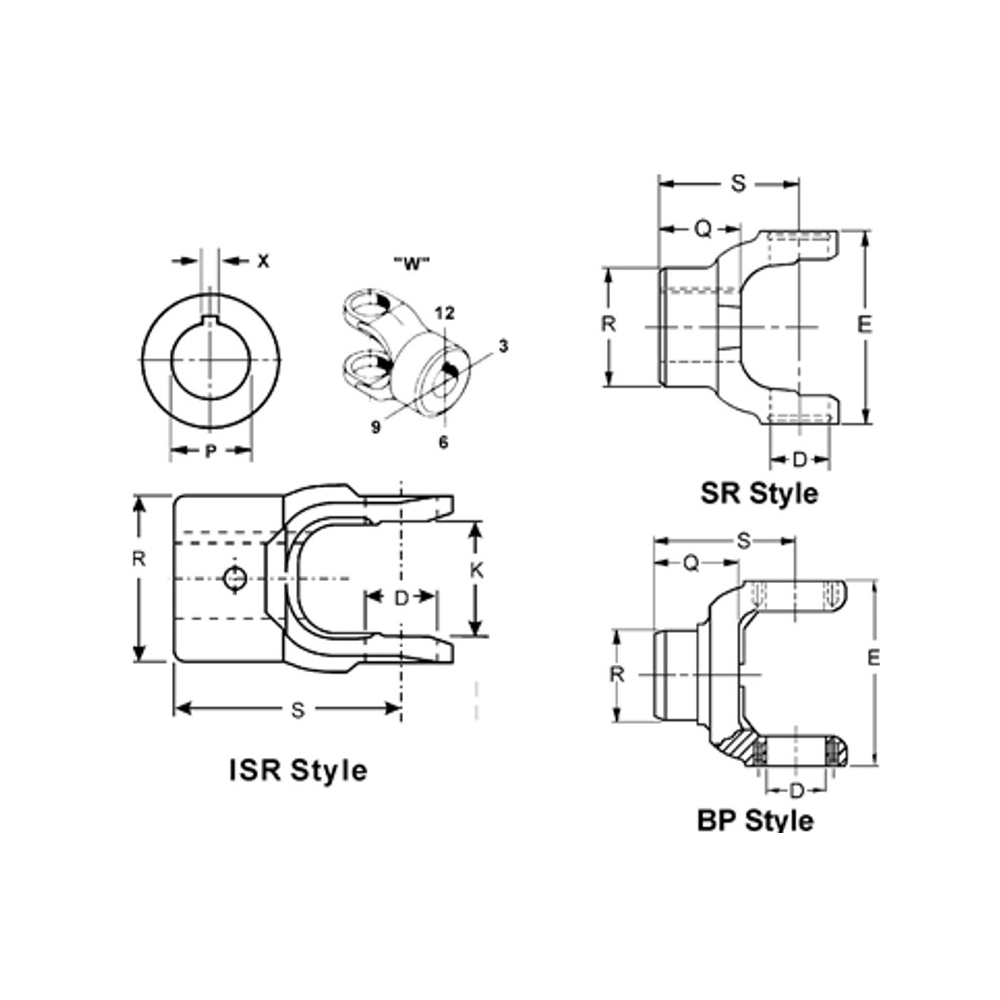 2-4-1103 End Yoke with Straight Round Hole | 1310 Series