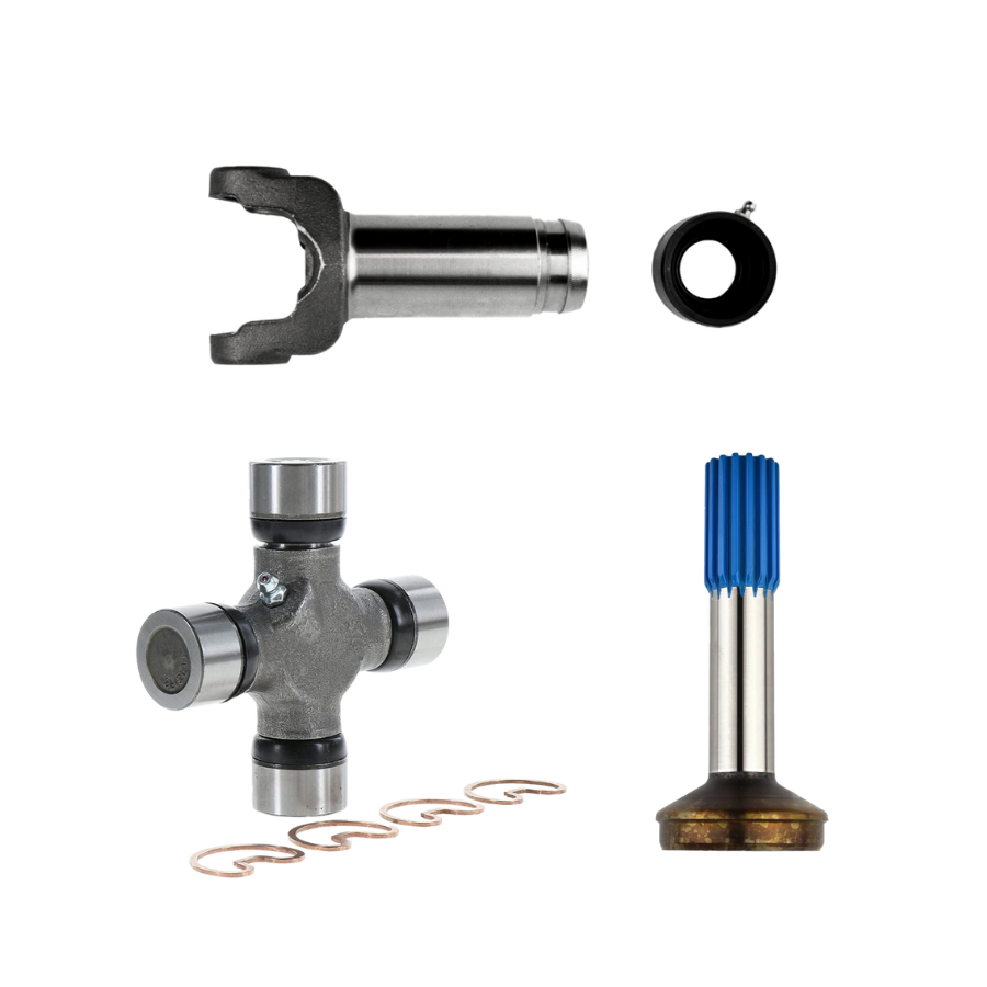 2-3-8001KX + 2-40-1521 + 5-153X Driveshaft Repair Kit – 1310 Series Slip Yoke, Spline Stub Shaft & U-Joint Combo – 1.375” x 16 Spline – Fits Ford, Chevy, Dodge Trucks