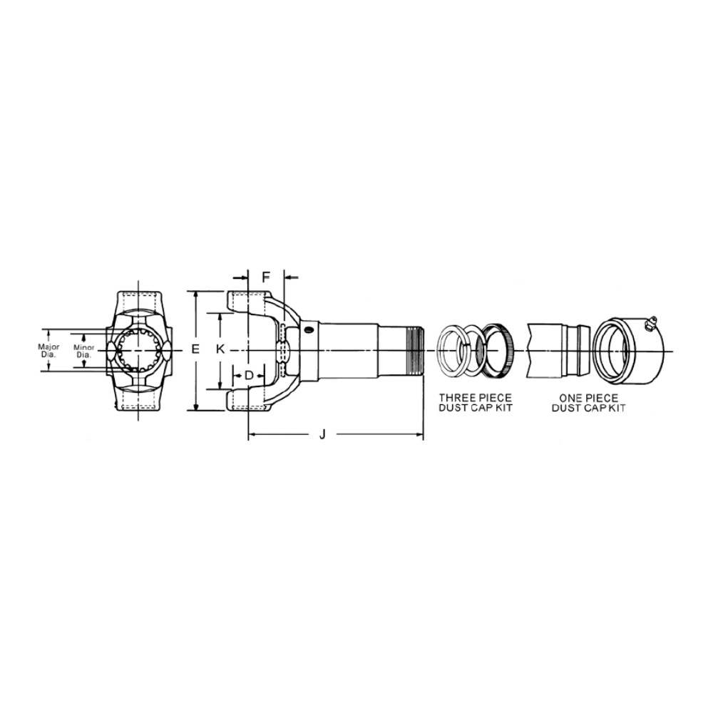 3-3-2041KX Mid Drive Shaft Slip Yoke | 1410 Series