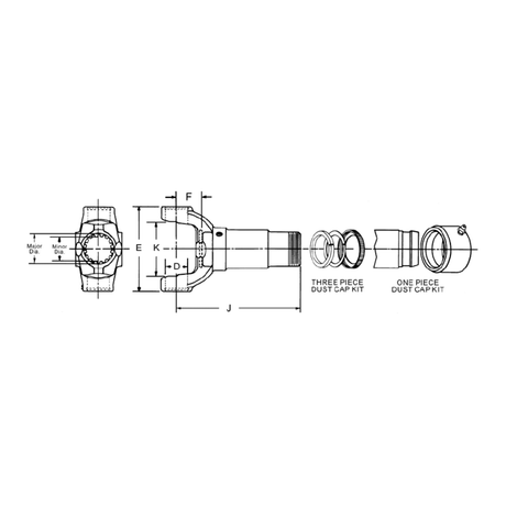 2-3-8001KX Mid Drive Shaft Slip Yoke | 1310 Series