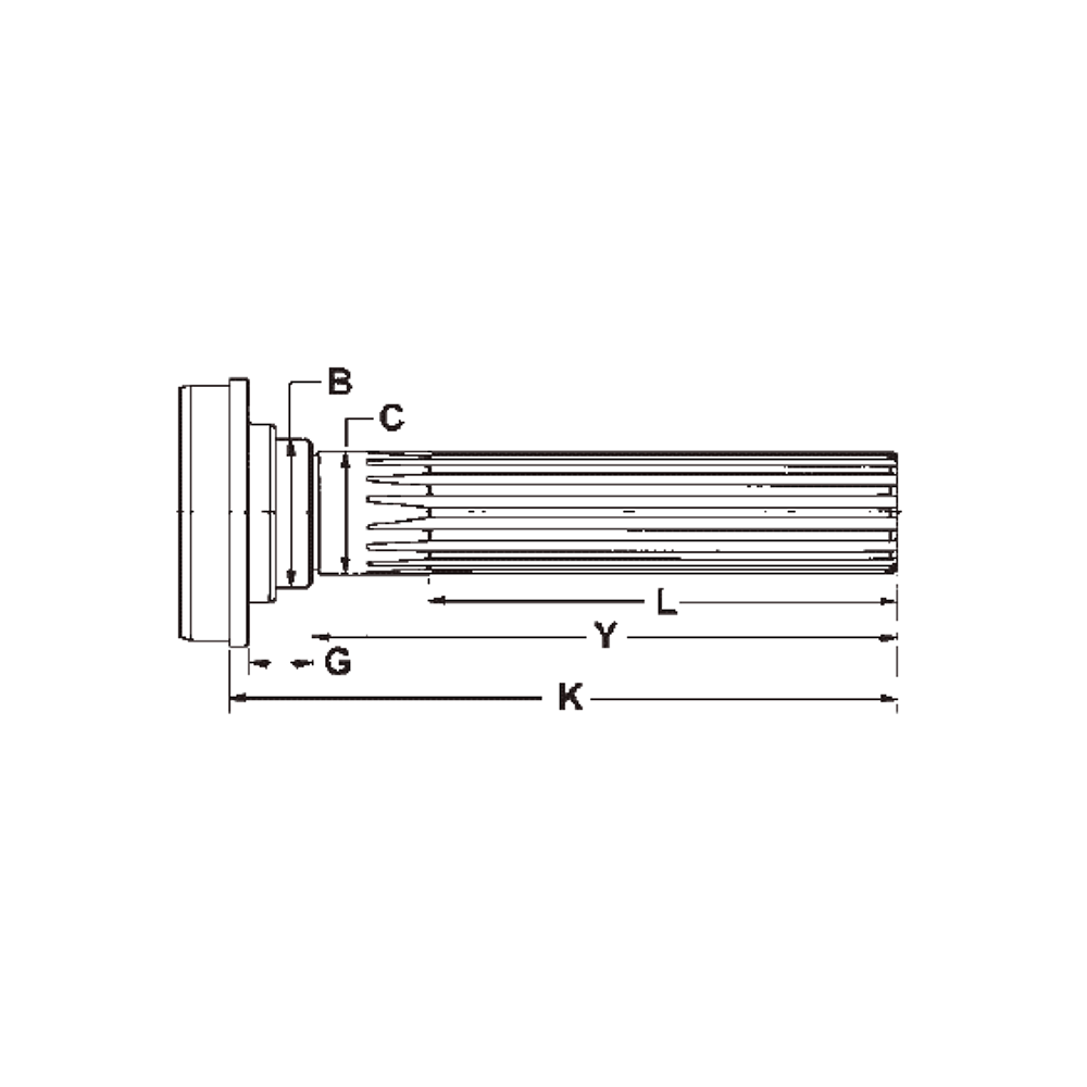 3-53-1031 Splined Midship Tube Shaft | Series 1310-1410