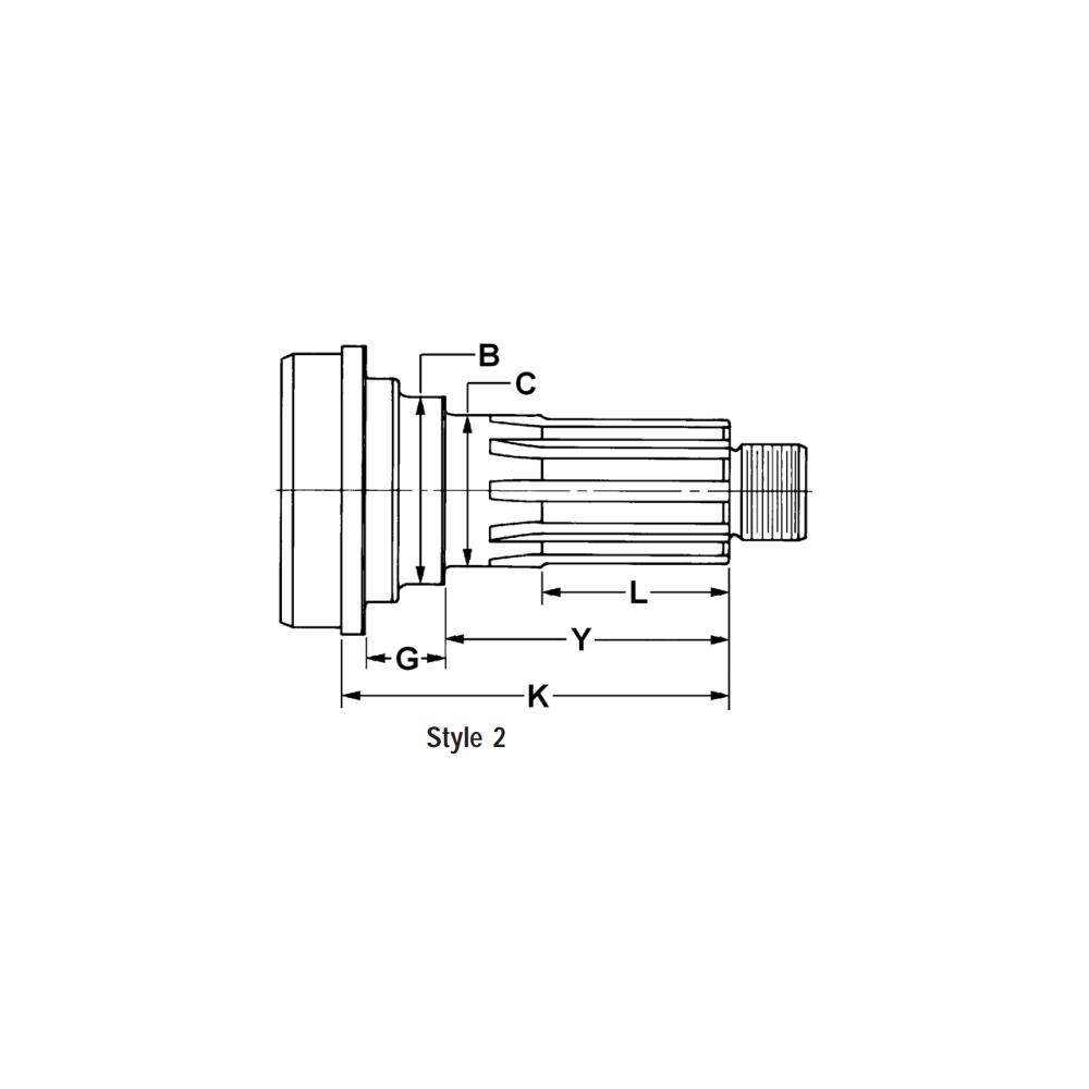 3-54-611 Splined Drive Shaft Midship Stub Shaft | Series 1410