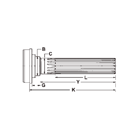 2-53-511 Splined Midship Tube Shaft - Style 1