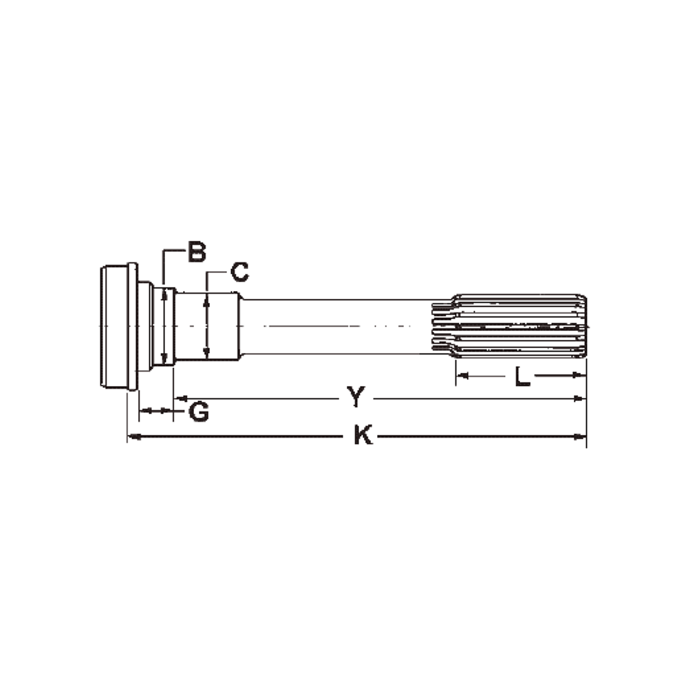 2-53-471 Splined Midship Stub Shaft