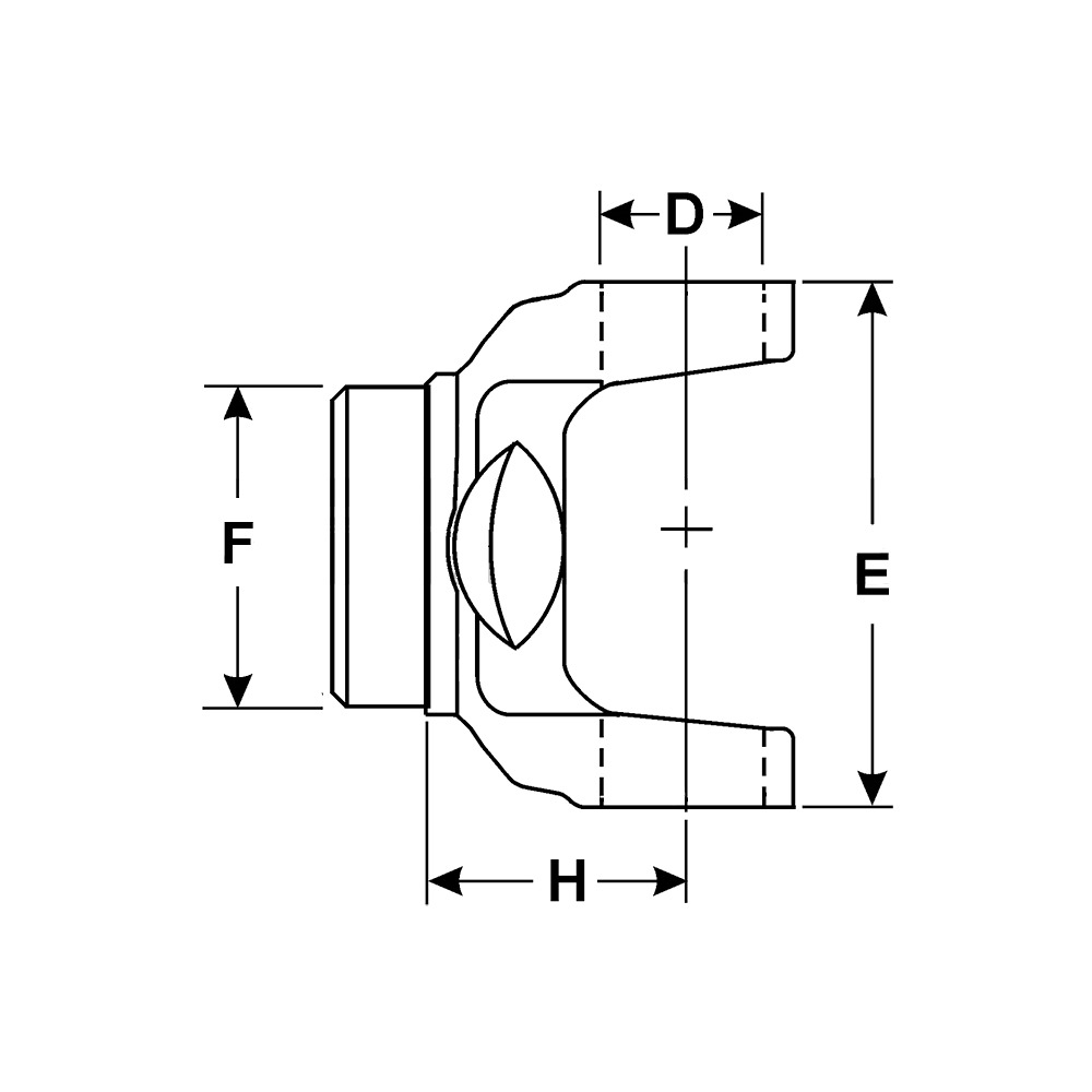 3-28-547 Tube Weld Yoke 1480 Series fits Tube Dia 3.500" x .083"-W