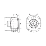 212025X Double Cardan Driveshaft CV Flange Socket Yoke | Series 1350